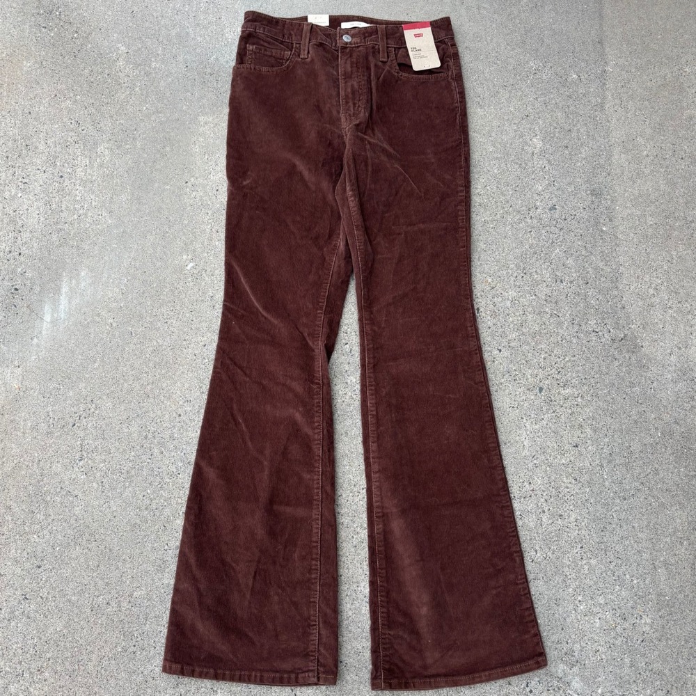 Levi's 726 Flare NWT Brown Corduroy High Rise Slim Pants Women's Size 29x34